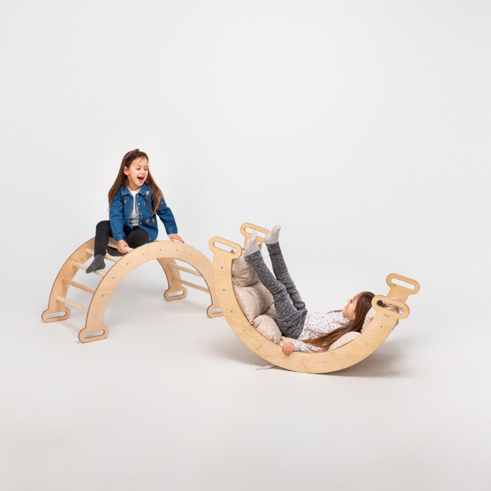 Climbing Arch & Rocker Balance - Montessori Climbers for Kids 1-7 y.o. – Beige (ONLINE ORDER ONLY)