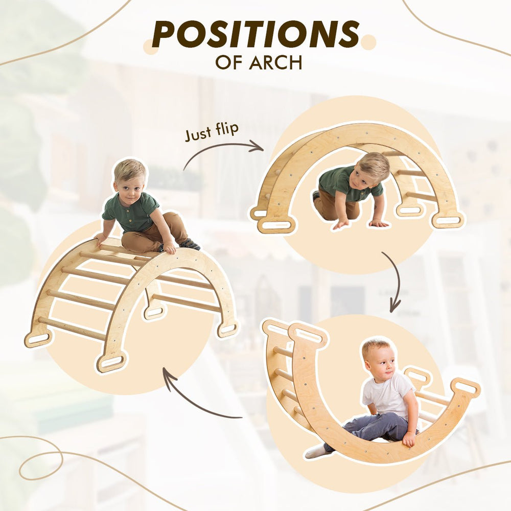 Climbing Arch & Rocker Balance - Montessori Climbers for Kids 1-7 y.o. – Beige (ONLINE ORDER ONLY)