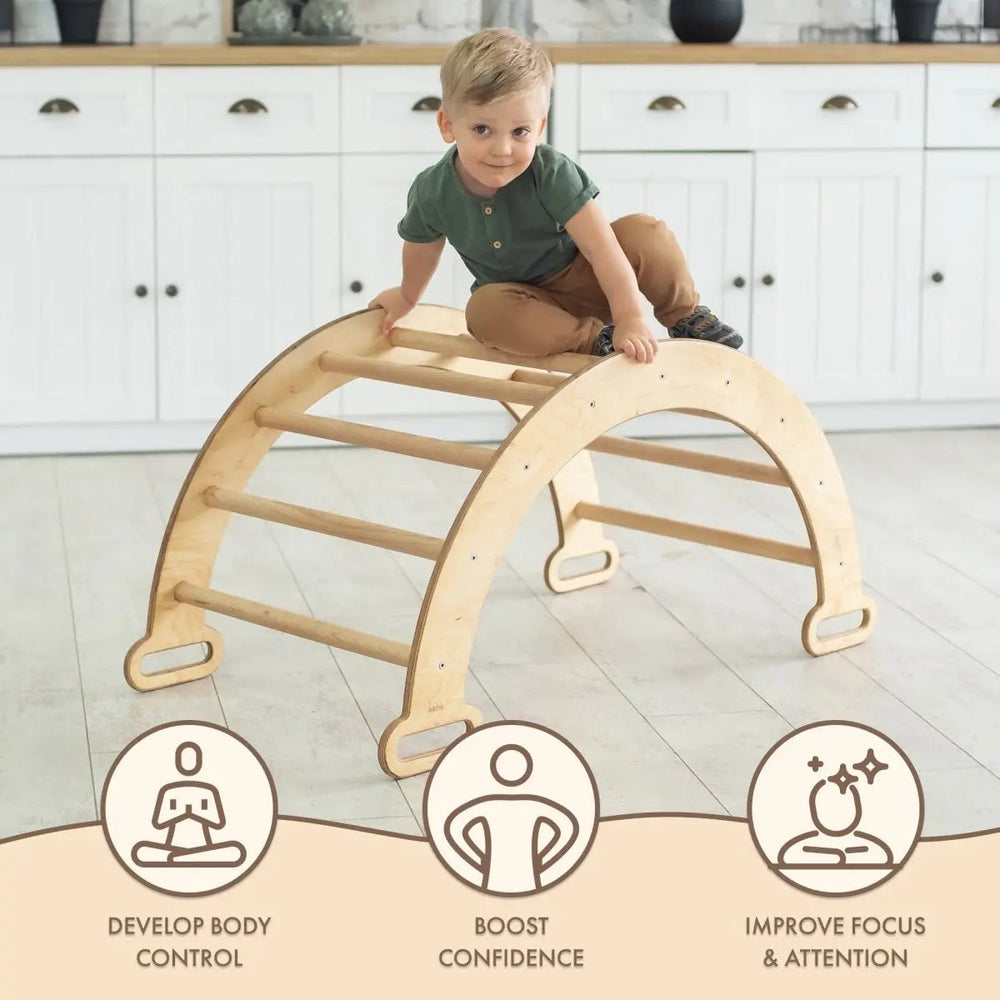 Climbing Arch & Rocker Balance - Montessori Climbers for Kids 1-7 y.o. – Beige (ONLINE ORDER ONLY)