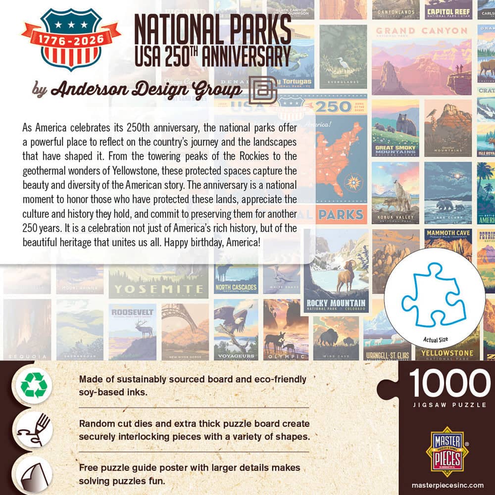 Vintage Posters - National Parks 250th Anniversary 1000 Piece Jigsaw Puzzle