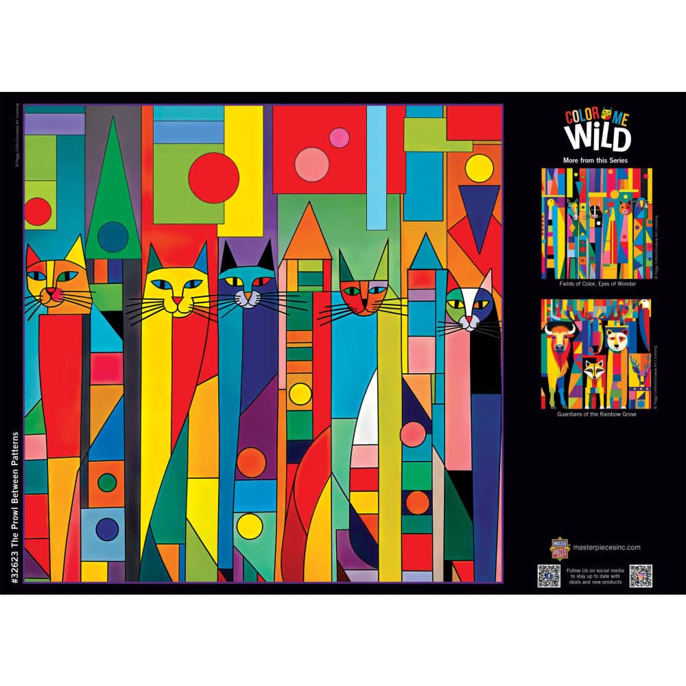 Color Me Wild - The Prowl Between Patterns 500 Piece Jigsaw Puzzle