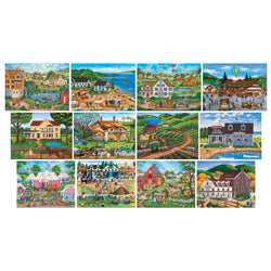 Folk Art Jigsaw Puzzle Collection - 12 Pack (ONLINE ORDER ONLY)