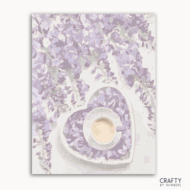 Coffee And Purple Flowers Art (ONLINE ORDER ONLY)