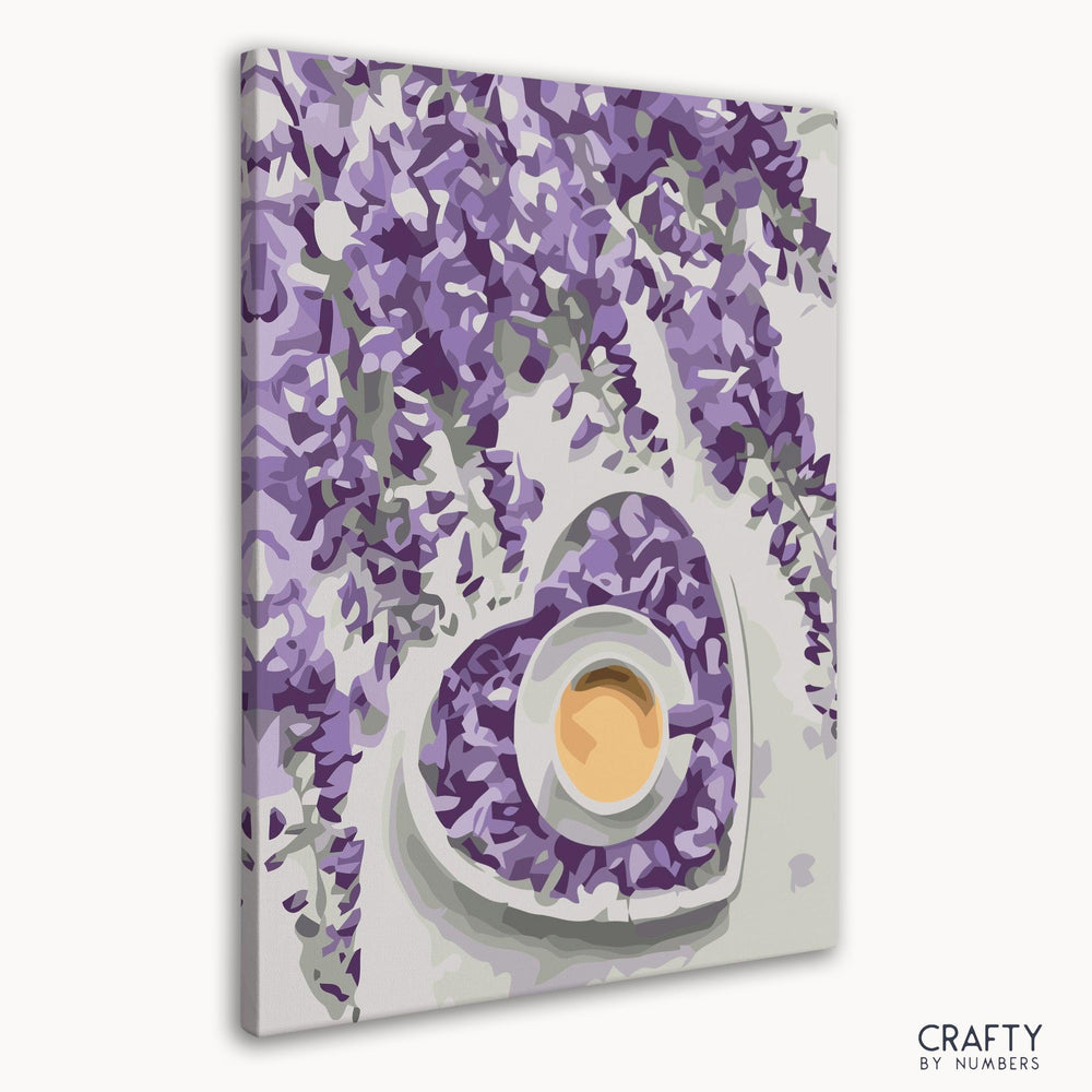 Coffee And Purple Flowers Art (ONLINE ORDER ONLY)