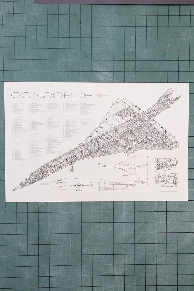 Concorde Supersonic Airliner Schematic Chart (Online Order Only)