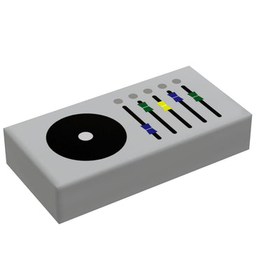 Control Panel #4 (Media Dial) for Star Wars/Space (1x2 Tile) - B3 Customs using LEGO parts (Online Order Only)