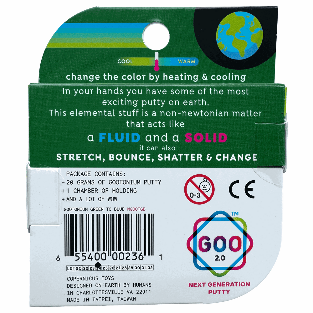 Gootonium: Thermo forest green to water blue putty - 20g (ONLINE ORDER ONLY)