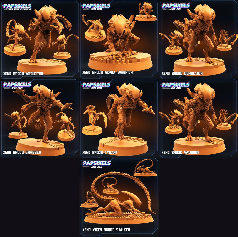 Copy of 3D Printed Papsikels Xeno Brood Set Aliens vs Humans Part 2 28mm 32mm (Online Only)
