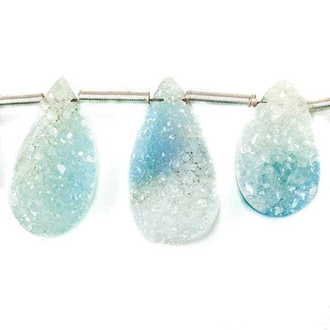 Cornflower Blue Drusy Pear Bead Strand (ONLINE ORDER ONLY)