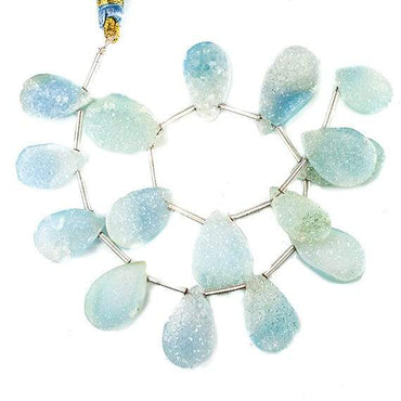 Cornflower Blue Drusy Pear Bead Strand (ONLINE ORDER ONLY)