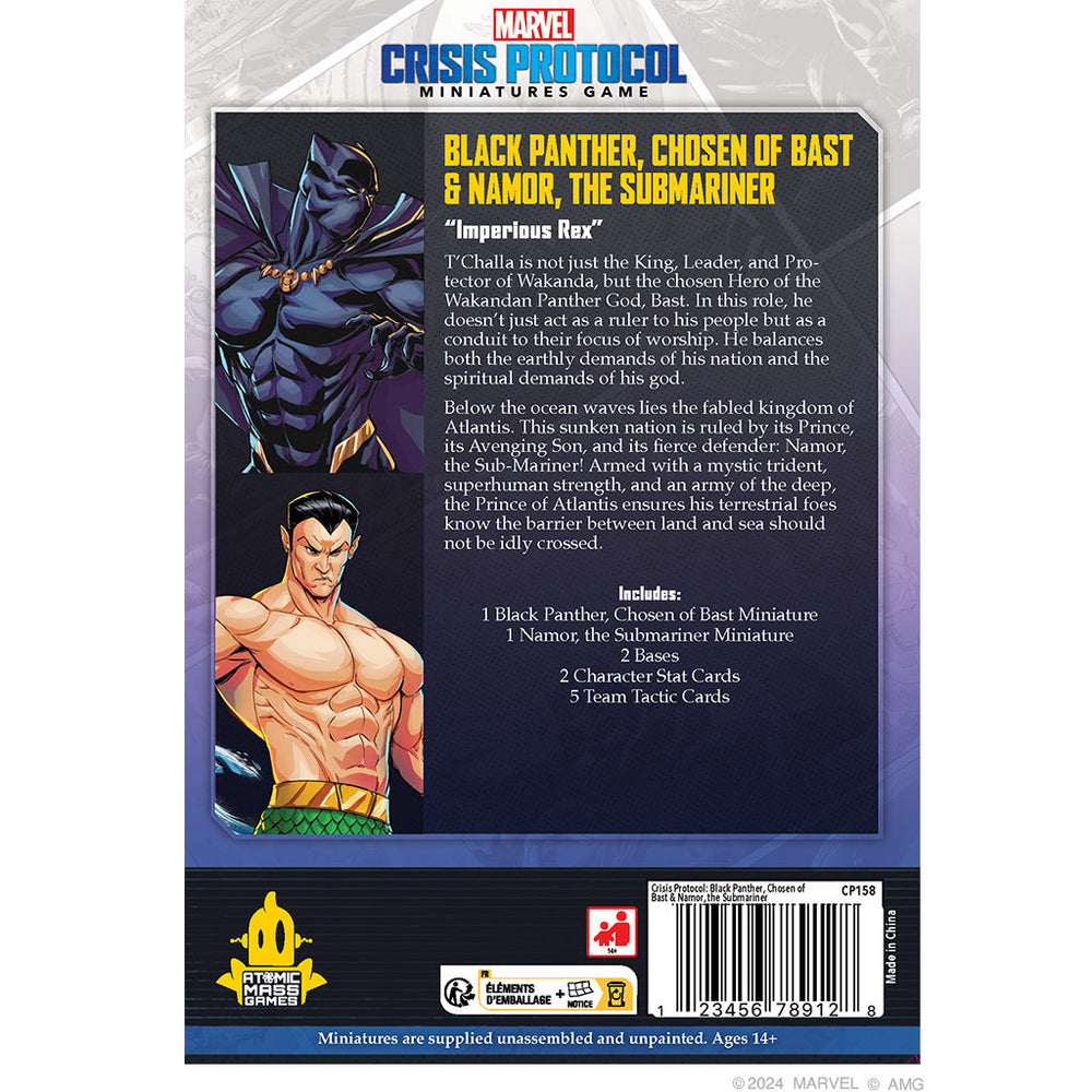 Marvel Crisis Protocol: Black Panther, Chosen of Bast & Namor, the Sub-Mariner (ONLINE ORDER ONLY)