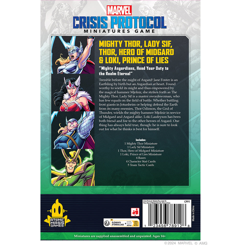 Marvel Crisis Protocol: Mighty Thor, Lady Sif, Thor, Hero of Midgard & Loki, Prince of Lies (ONLINE ORDER ONLY)