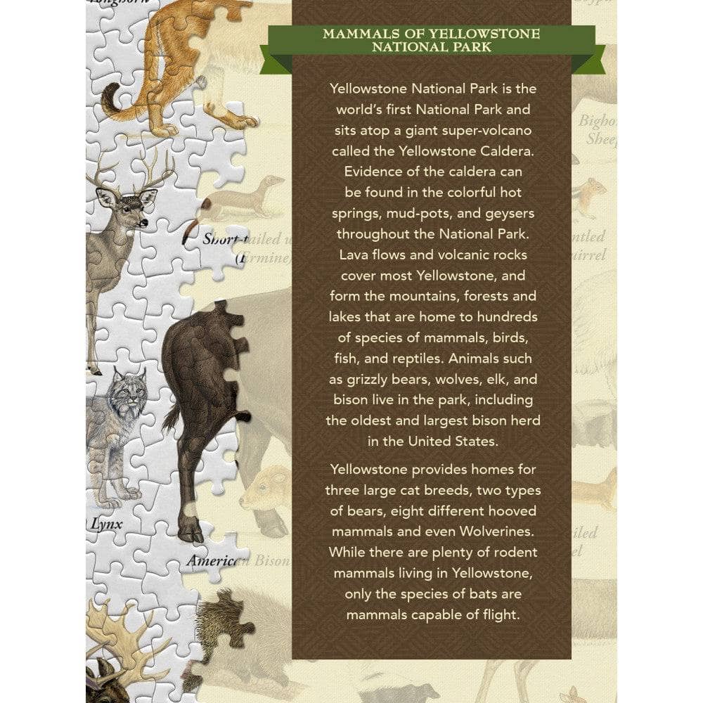 Mammals of Yellowstone National Park 1000 Piece Jigsaw Puzzle (ONLINE ORDER ONLY)