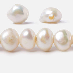 Cream Large Hole Freshwater pearl 11 -12mm Side Drilled, 15 inches, 38 pcs/strand (ONLINE ORDER ONLY)