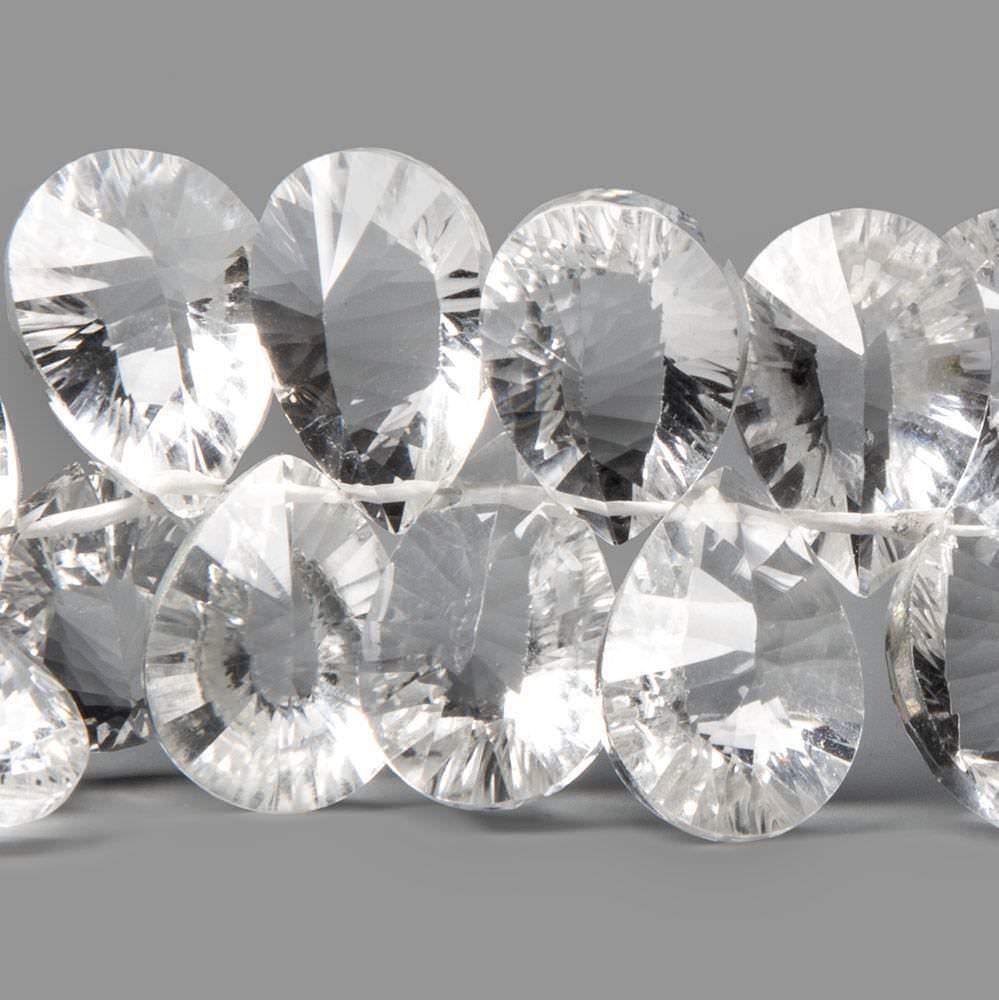 15x11mm Crystal Quartz Faceted Pears with Double Pavilion 8 inch 40 beads AAA (ONLINE ORDER ONLY)