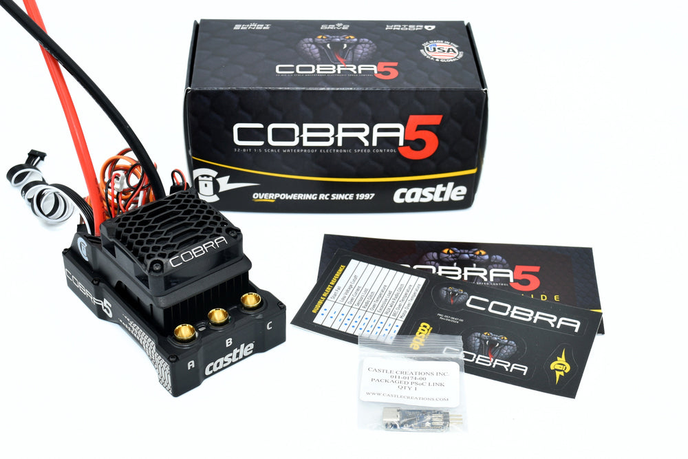 Castle Creations Cobra 5 8S 33.6V ESC 20A PEAK BEC 010-0179-00 (ONLINE ORDER ONLY)
