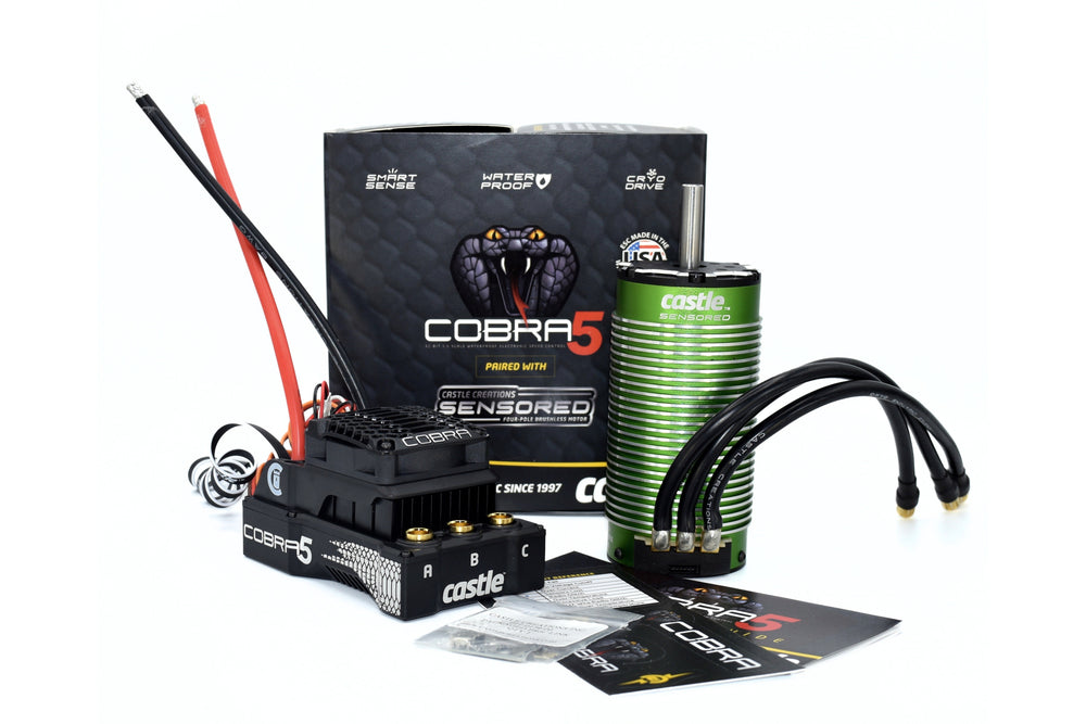 Castle Creations Cobra 5 8S 33.6V ESC 20A PEAK BEC w/2028-1100KV 010-0179-02 (ONLINE ORDER ONLY)