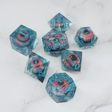 Cthulhu's Eye |  7 Piece Moving Eye DnD Dice Set | Acrylic RPG Gaming Dice (ONLINE ORDER ONLY)
