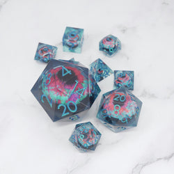 Cthulhu's Eye |  7 Piece Moving Eye DnD Dice Set | Acrylic RPG Gaming Dice (ONLINE ORDER ONLY)