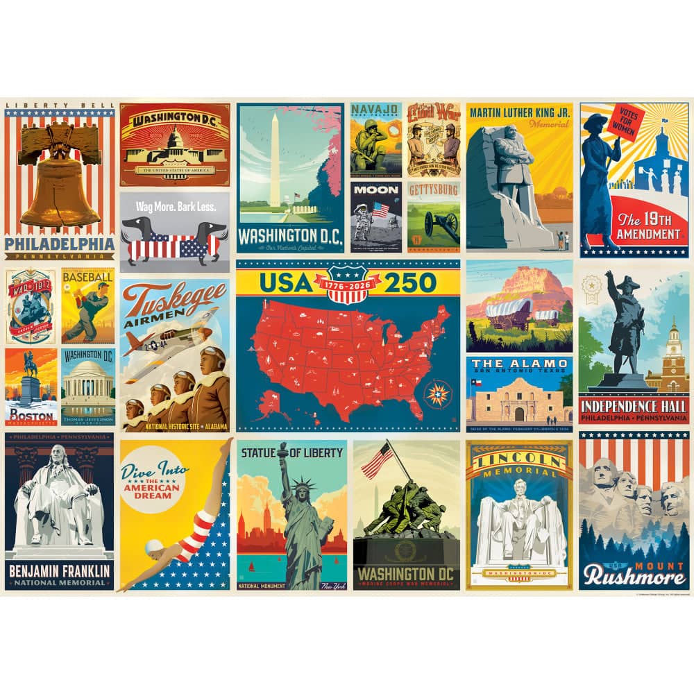 Vintage Posters - USA 250th Anniversary 1000 Piece Jigsaw Puzzle (ONLINE ORDER ONLY)
