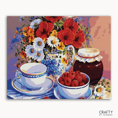 Cup Set With Decorative Flowers (ONLINE ORDER ONLY)