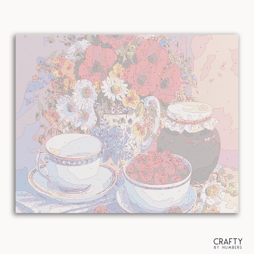 Cup Set With Decorative Flowers (ONLINE ORDER ONLY)