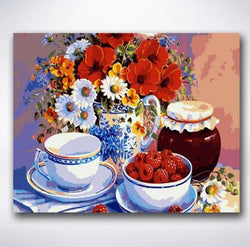 Cup Set With Decorative Flowers (ONLINE ORDER ONLY)