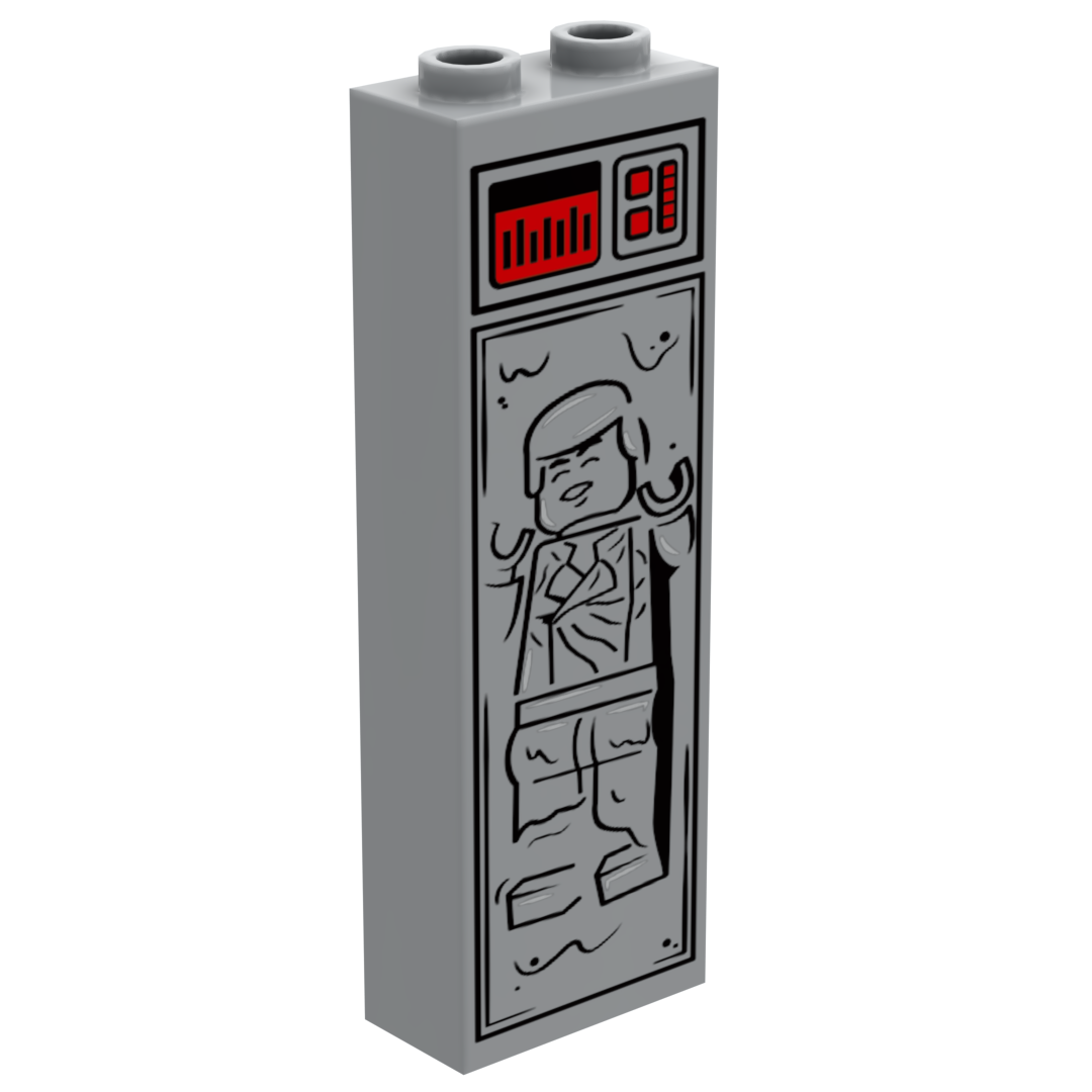Solo in Carbonite (1x2x5 Brick) made using LEGO parts - B3 Customs (Online Order Only)