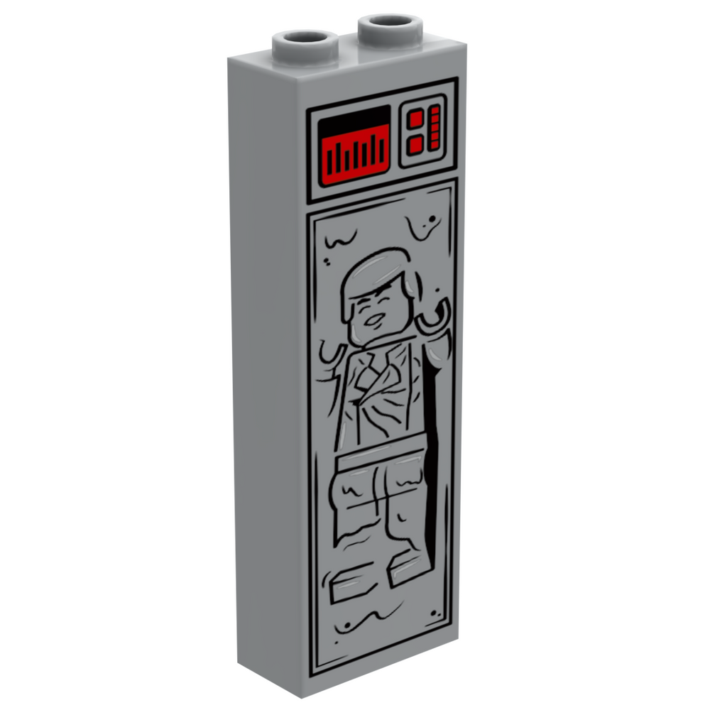 Solo in Carbonite (1x2x5 Brick) made using LEGO parts - B3 Customs (Online Order Only)