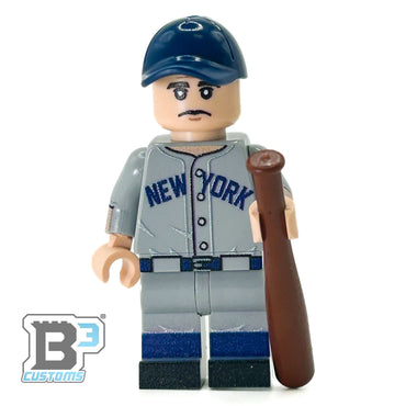#3 Ruth NY Baseball Player Minifig made using LEGO parts (Online Order Only)