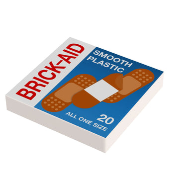 Brick-Aid, First Aid (2x2 Tile) made using LEGO parts - B3 Customs (Online Order Only)