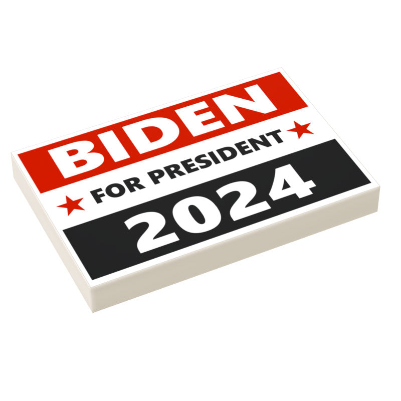 Biden 2024 Election USA Campaign Sign (2x3 Tile) made using LEGO part - B3 Customs (Online Order Only)