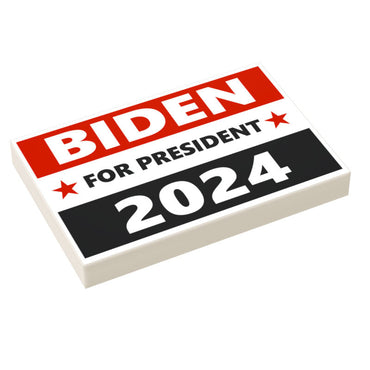 Biden 2024 Election USA Campaign Sign (2x3 Tile) made using LEGO part - B3 Customs (Online Order Only)