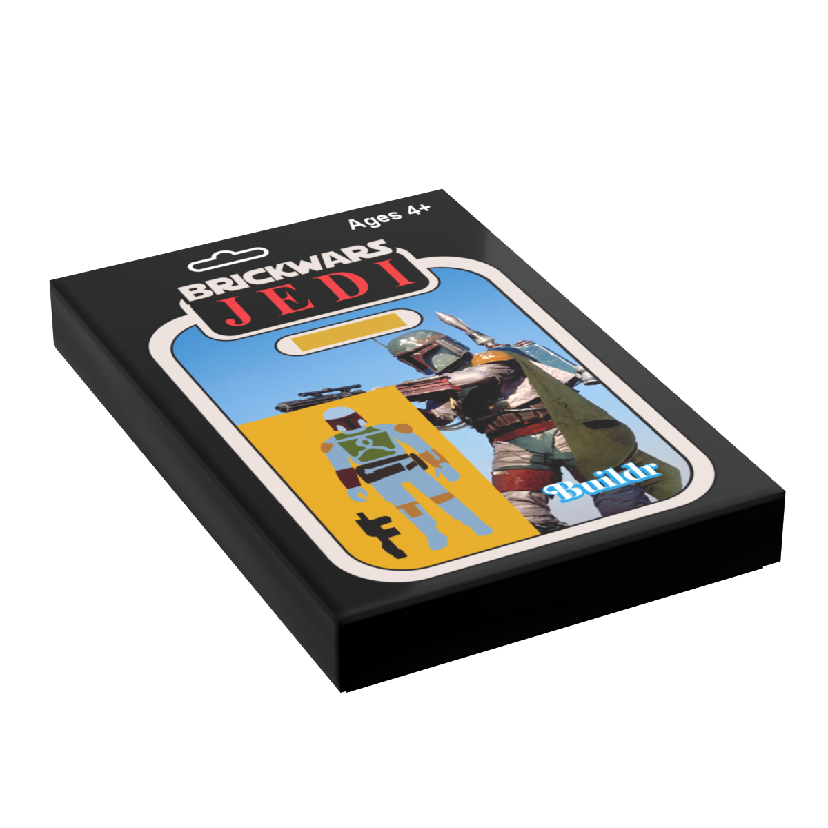 Boba Vintage Action Figure Tile (2x3) made from LEGO parts (Online Order Only)