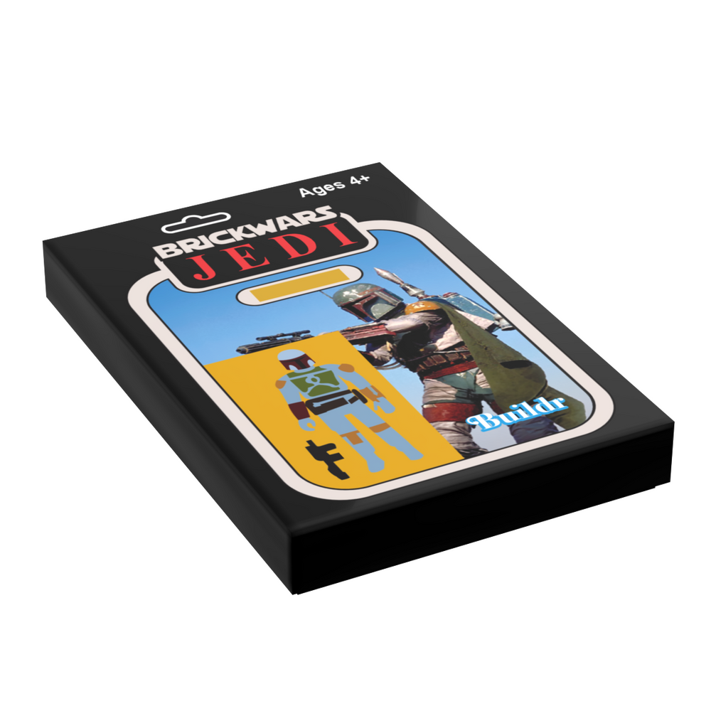 Boba Vintage Action Figure Tile (2x3) made from LEGO parts (Online Order Only)
