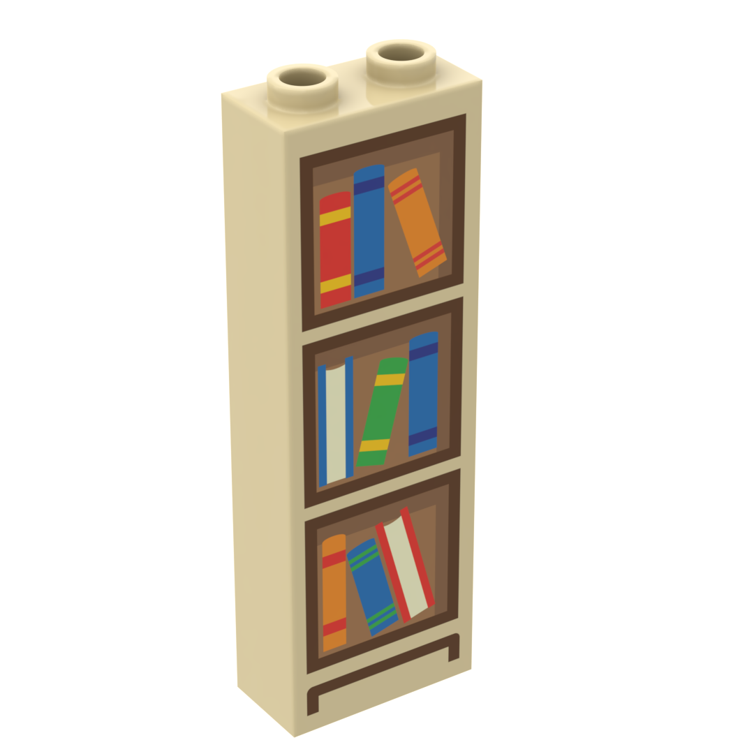 Bookshelf (1x2x5 Brick) made using LEGO parts - B3 Customs (Online Order Only)