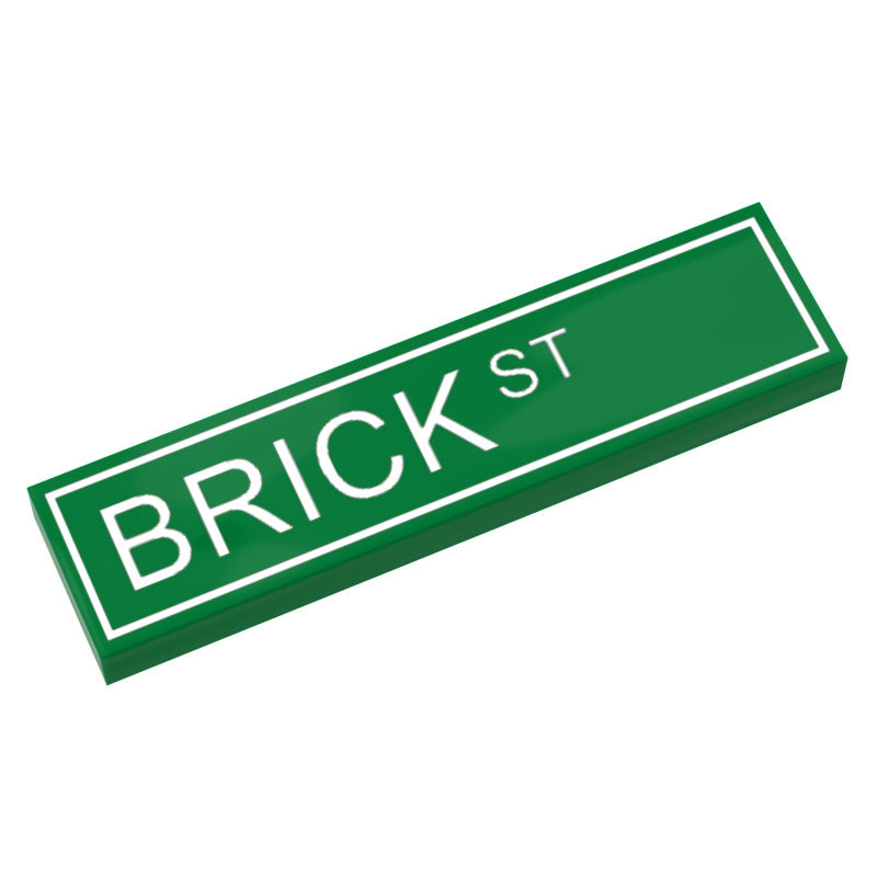 Brick St. Street Sign made with LEGO part (1x4 Tile) - B3 Customs (Online Order Only)