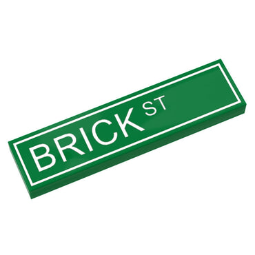 Brick St. Street Sign made with LEGO part (1x4 Tile) - B3 Customs (Online Order Only)