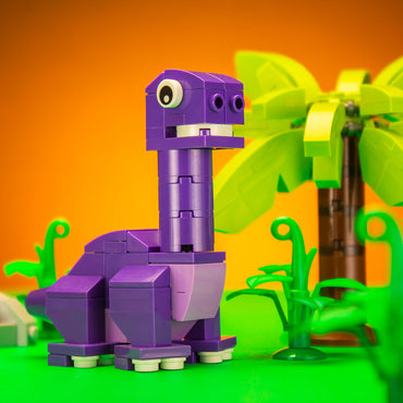 Baby Brontosaurus Dinosaur Building Set made with LEGO parts - B3 Customs (Online Order Only)