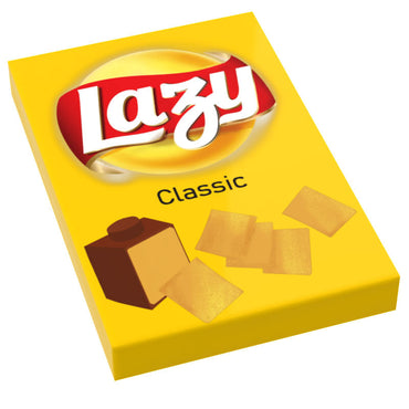Classic Lazy Chips Bag Tiles Minifig Snack (2x3 Tile) made using LEGO parts - B3 Customs (Online Order Only)