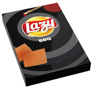 BBQ Lazy Chips Bag Tiles Minifig Snack (2x3 Tile) made using LEGO parts - B3 Customs (Online Order Only)