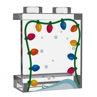 Window with Christmas Lights made using LEGO part  1x2x2 Panel - B3 Customs (Online Order Only)