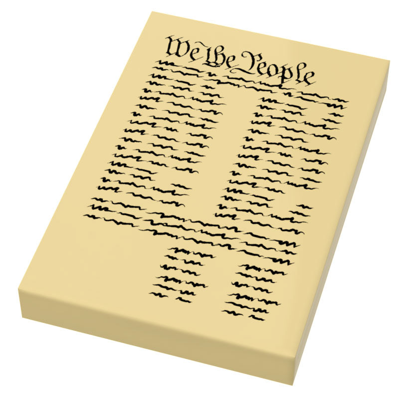 US Constitution Printed 2x3 Tile made using LEGO part (Online Order Only)