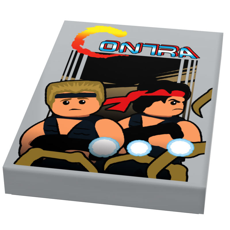Contra Video Game Cover (2x3 Tile) made using LEGO part - B3 Customs (Online Order Only)
