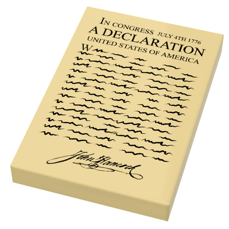 Declaration of Independence Printed 2x3 Tile made using LEGO part (Online Order Only)