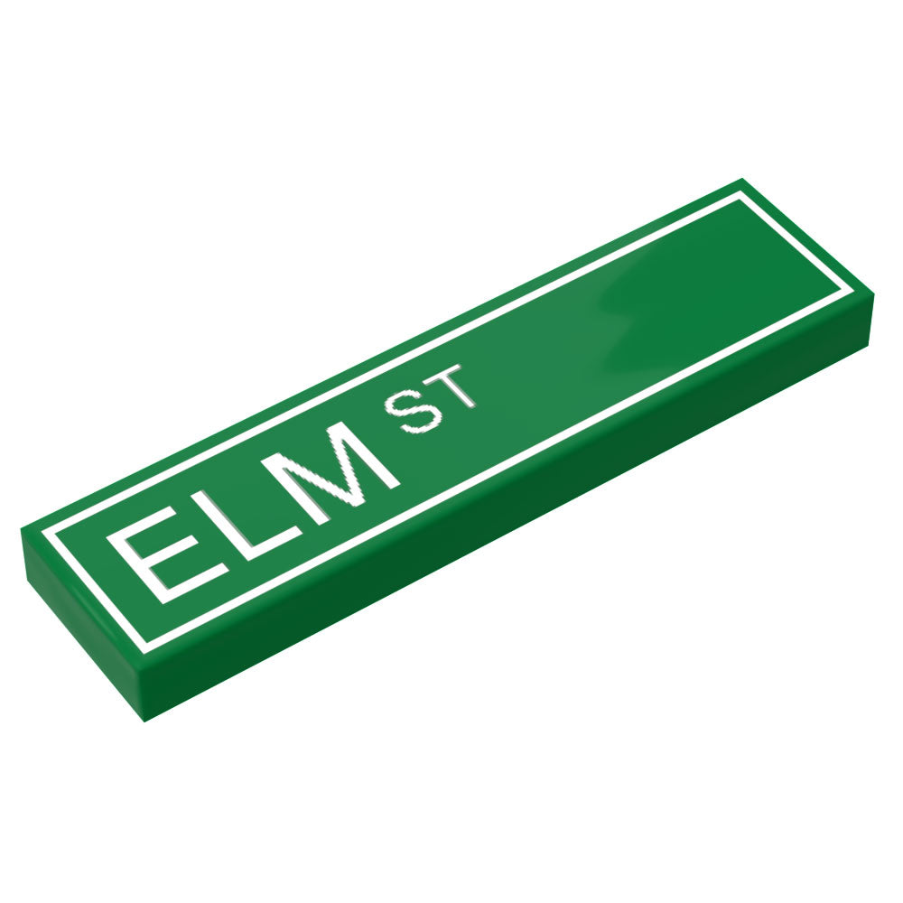 Elm Street Sign made with LEGO part (1x4 Tile) - B3 Customs (Online Order Only)