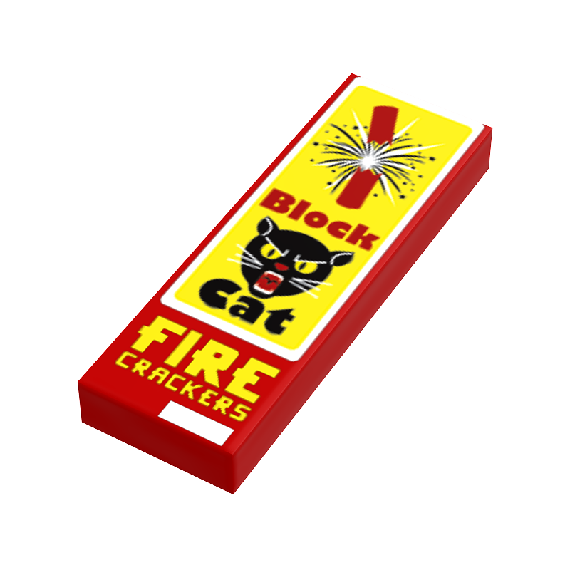 Firecrackers Block Cat Minifig Fireworks, 4th of July made using LEGO part (Online Order Only)