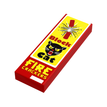 Firecrackers Block Cat Minifig Fireworks, 4th of July made using LEGO part (Online Order Only)