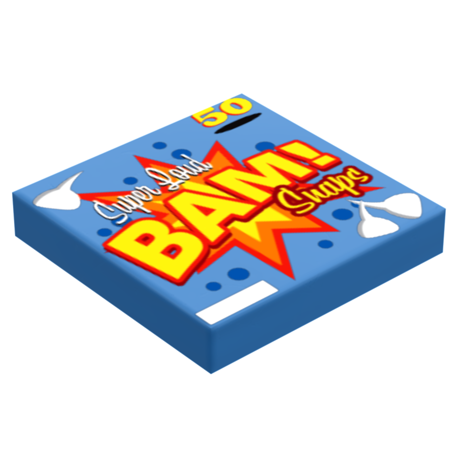 BAM! Snaps Minifig Fireworks (2x2 Tile) for Minifigs, 4th of July made using LEGO parts (Online Order Only)