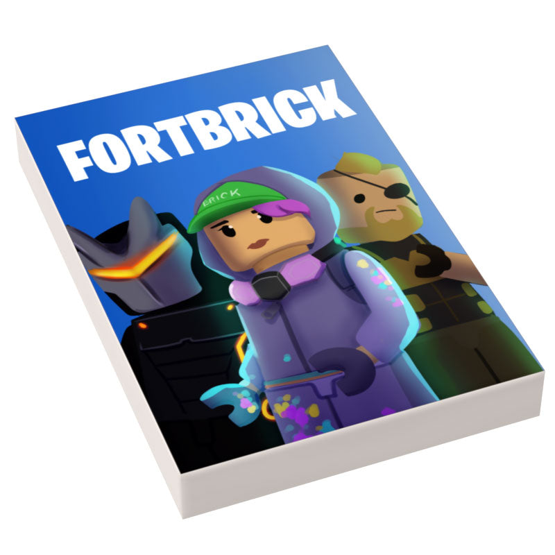 Fortbrick Video Game Cover (2x3 Tile) made using LEGO part - B3 Customs (Online Order Only)
